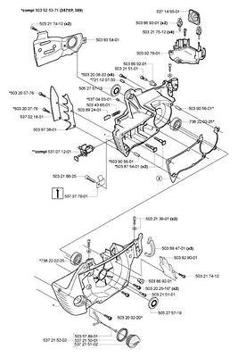 crankcase assembly husqvarna 503925305 359 357 xp epa