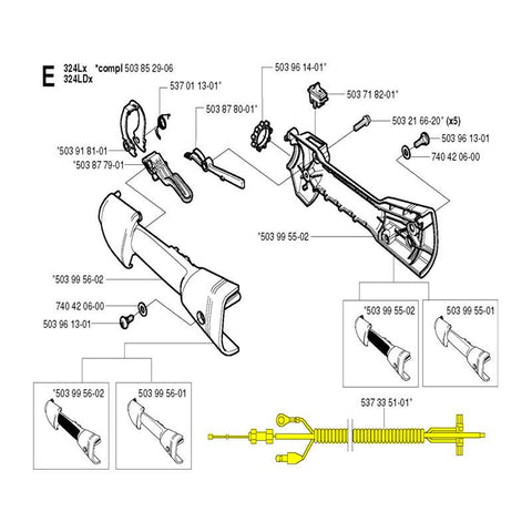 Husqvarna String Trimmer Part # 537335101 - Control Cable