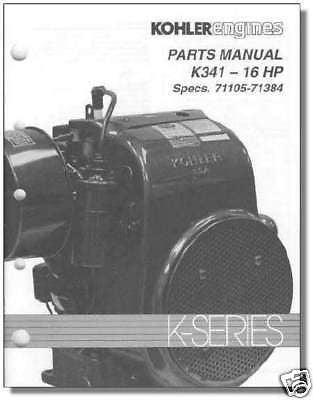 Kohler TP-983-B PARTS Manual List For K341 Specs 71105 - 71384 Engine