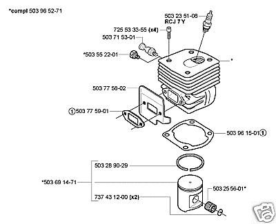 PISTON CYLINDER HUSQVARNA 362XP chainsaw