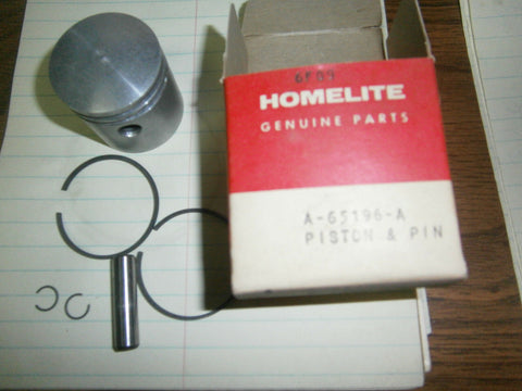 NOS Homelite Part # A-65196-A or A-65196 Piston & Pin assy 1.4375" bore EZ, XL-Mini chainsaw part