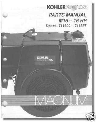 TP-2232-D NEW PARTS Manual For M16 KOHLER Engine