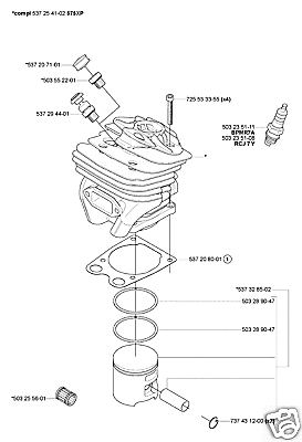 PISTON & Jug CYLINDER Kit ASSEMBLY HUSQVARNA 575xp chainsaw OEM Genuine parts