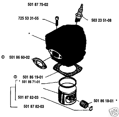 OEM genuine cylinder piston kit HUSQVARNA 501877502 154