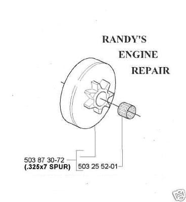 HUSQVARNA 503873072 SPUR SPROCKET .325" NEW REPLACEMENT