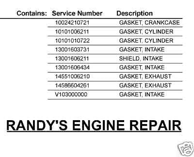 ENGINE GASKET KIT ECHO 88900008263 FITS PB BLOWERS