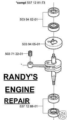 CRANKSHAFT HUSQVARNA 537128173 TRIMMER PART MODEL LIST