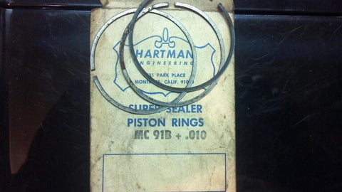 NOS Hartman +.010 Go-Kart Piston Rings for vintage McCulloch MAC 91B MC91B kart engine