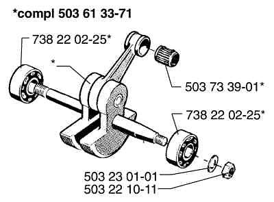 CRANKSHAFT, Crank Bearings, Rod Husqvarna 503613371