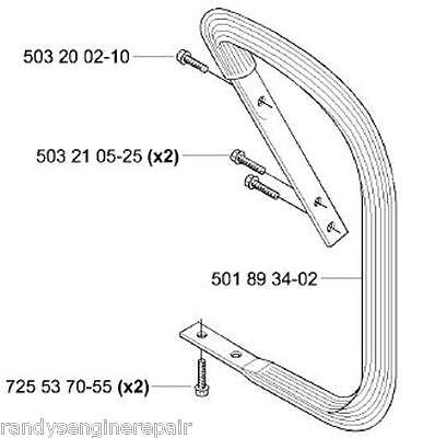 New OEM Husqvarna 501893402 Front Top Handle 3120 3120XP with mounting screws