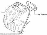 Genuine Husqvarna 544030201 Muffler Fits 570 576XP Auto Tune RedMax GZ7000