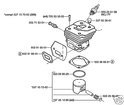 PISTON CYLINDER HUSQVARNA 359EPA 359 EPA chainsaw