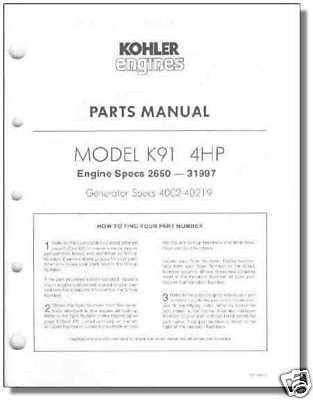 TP-392-C NEW PARTS Manual For K91 KOHLER Engine