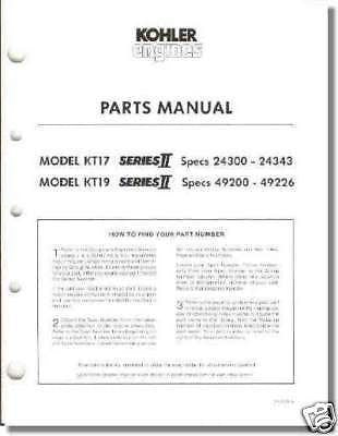 TP-2135-A PARTS Manual For KT-Series II KOHLER Engine